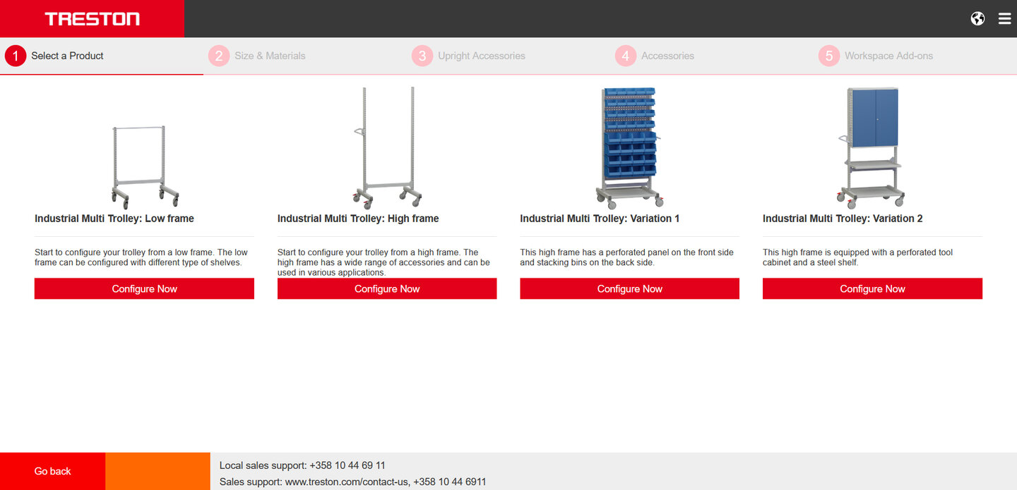Choose trolley frame