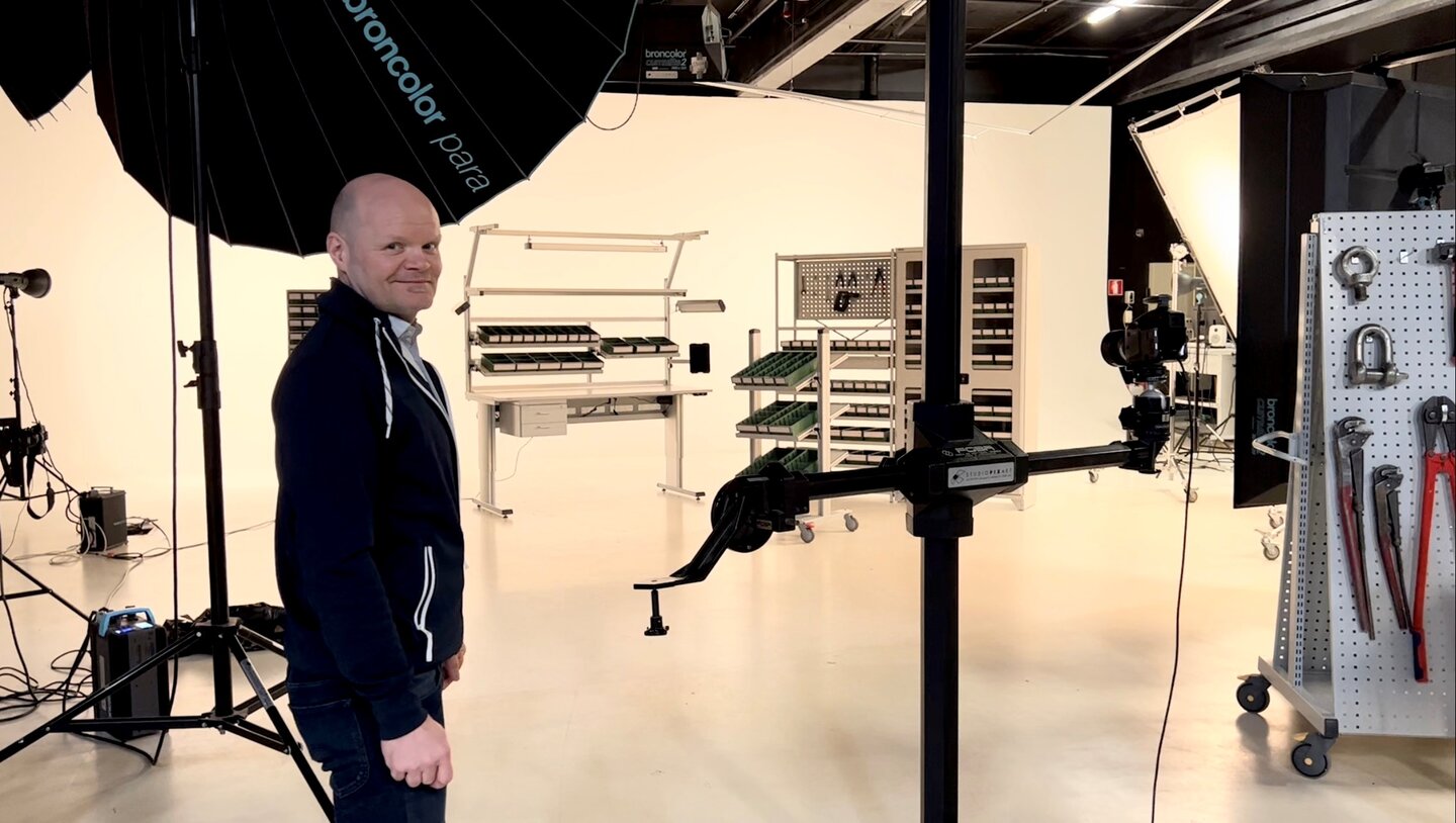 Kari Nokka in Turku at the first photoshoot for Treston BiOX products