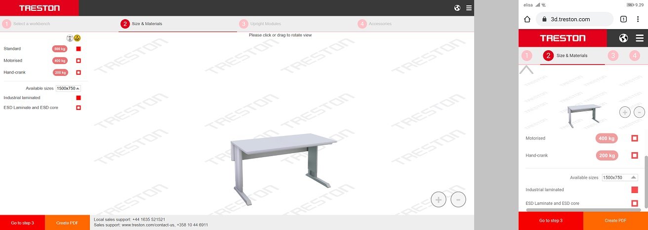 Treston 3D configurator