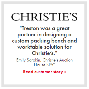 The auction house Christie's reference statement on cooperation with Treston and custom-made packing station