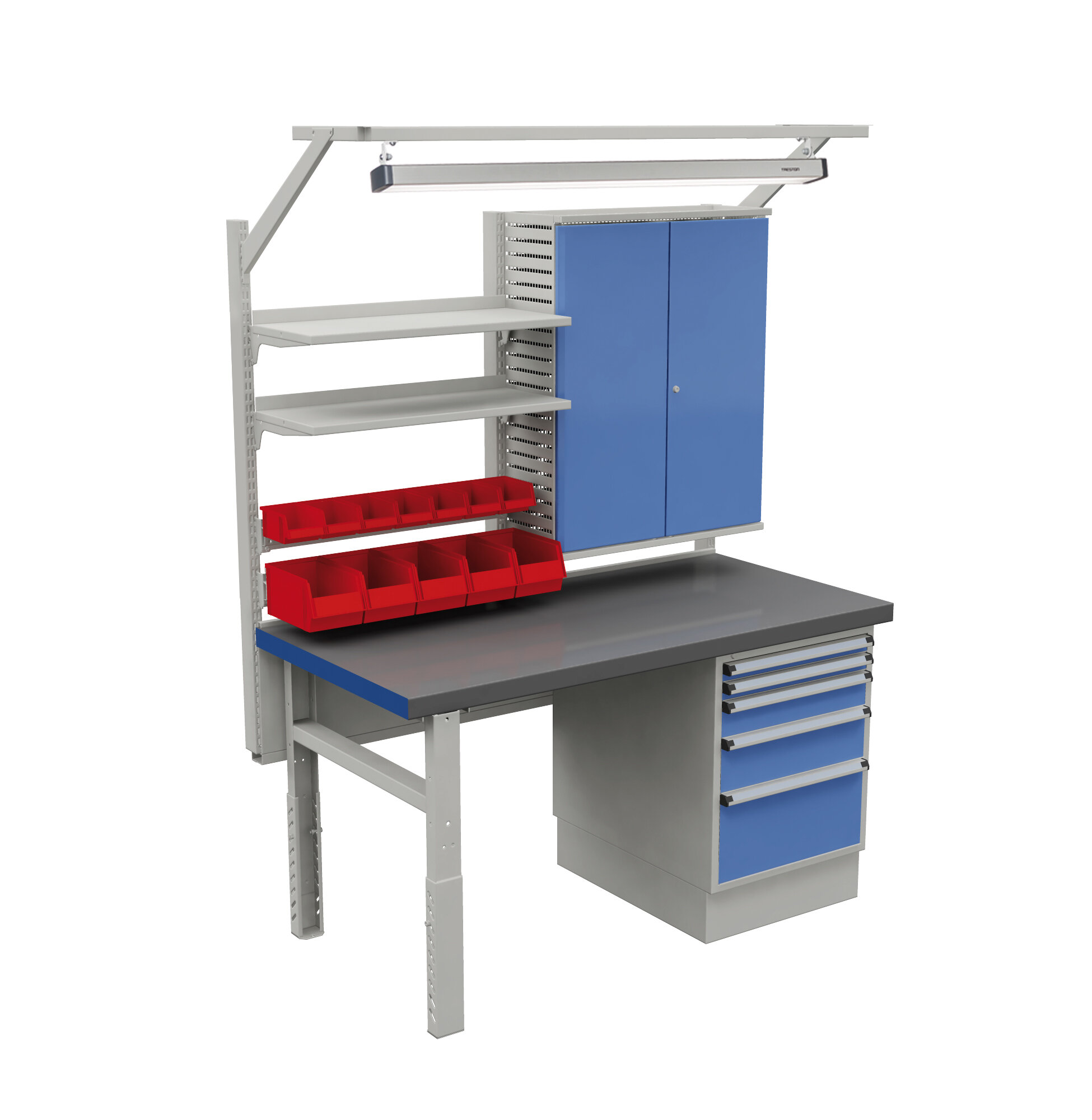 Workshop Table With Steel Top 1500x750 Combination 16 Treston