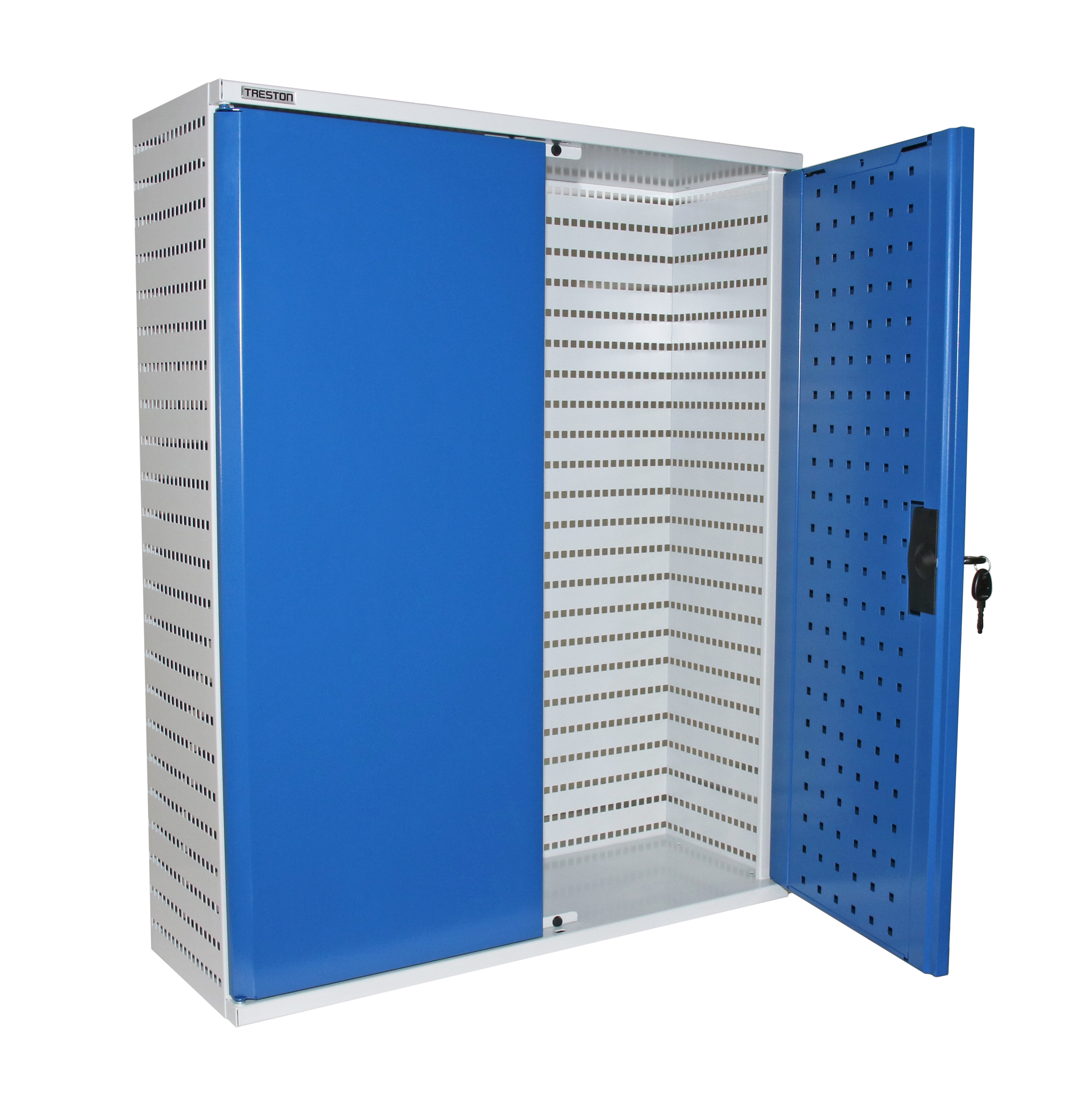 Perforated tool cabinet, blue M750