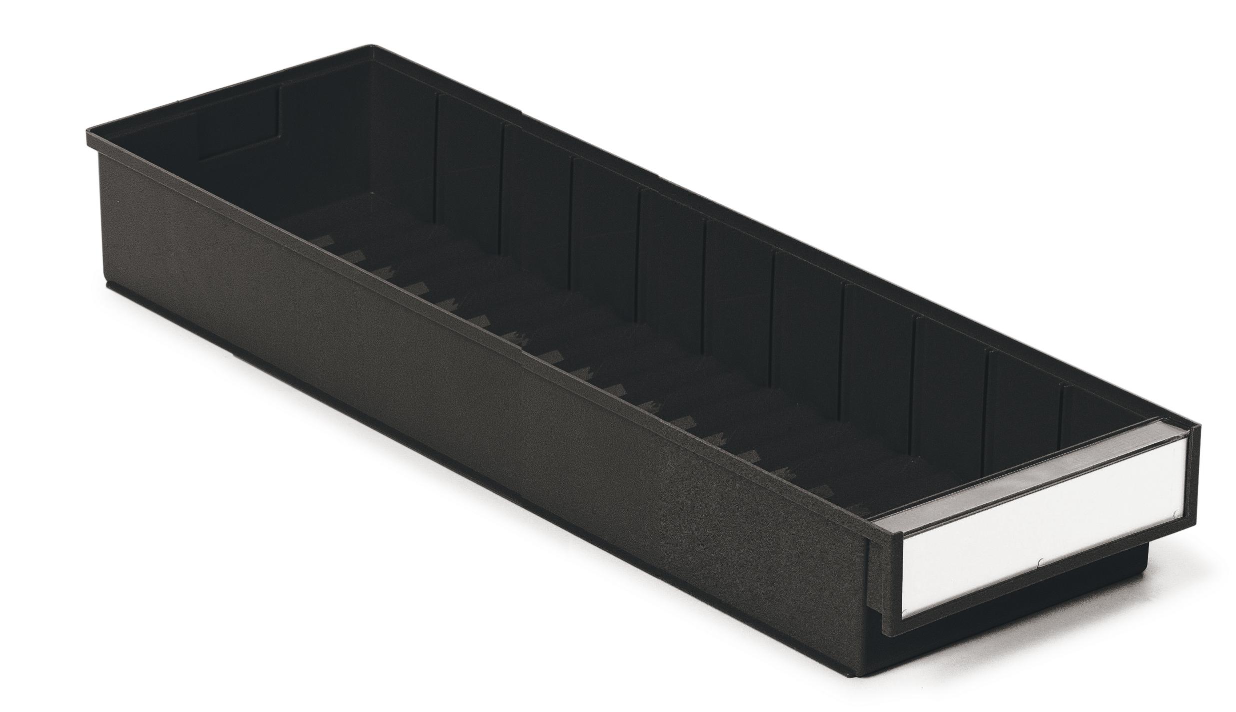 Shelf bin 186x600x82 black ESD 15 pcs | Treston
