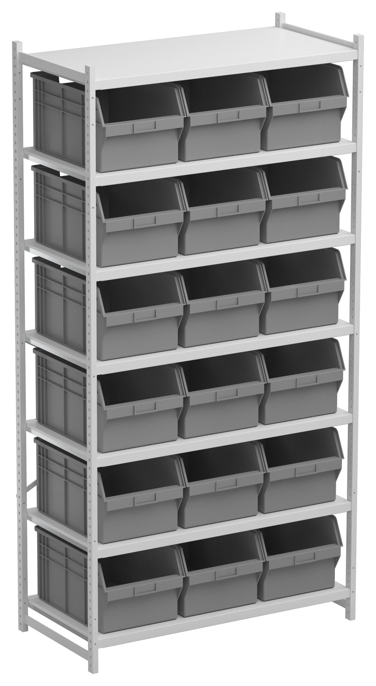 Storage Reston Case Shelving system 100/50/200 with 18 storage bins | Treston