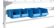Plastic bins on bin rail by Treston